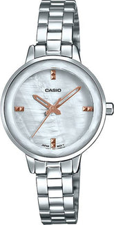 Casio, Women’s Watch Analog, Silver Dial Silver Stainless Band, LTP-E162D-7ADF